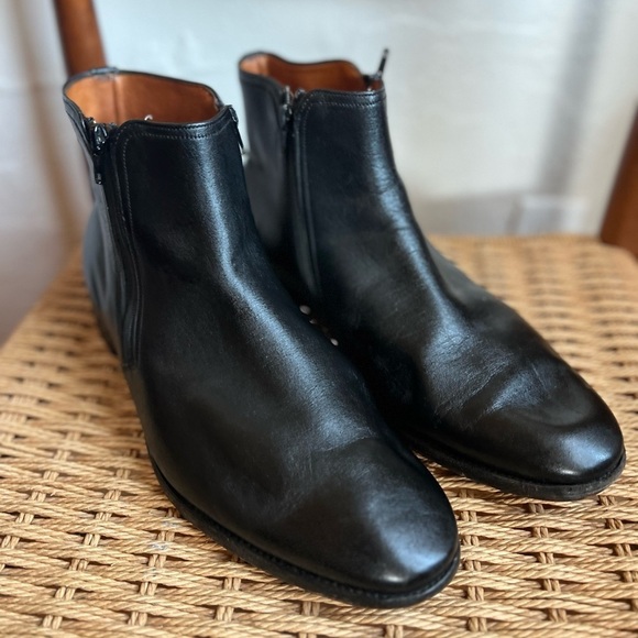 Hitchcock Men’s Leather Ankle Boots Size 11.5 EEEE (4E) England Black Zip Boots main image 10